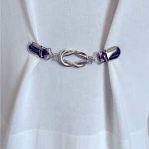 Dress Clips Silver Knot Waist Clip Cardigan Clip Floral Sweater Clip Cinch Clip